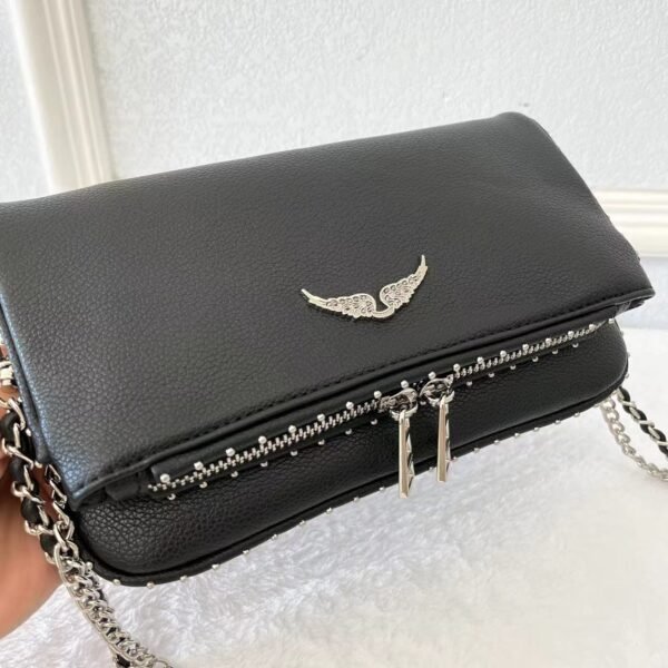 ZV08 ZADIG Women's Shoulder Bag Crossbody Bag Designer Wing Decoration 2 Chain Strap Flip Zipper Sac à Bandouli è re 2023