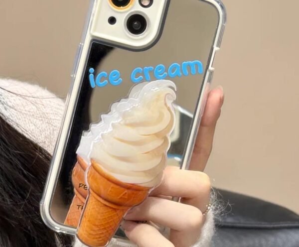 Summer Ice Cream back cover for iphone14 Women Mirror Creative Fun Protection Case