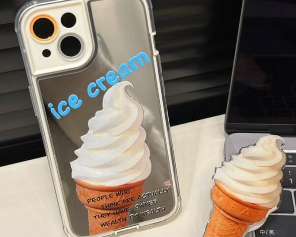 Summer Ice Cream back cover for iphone14 Women Mirror Creative Fun Protection Case