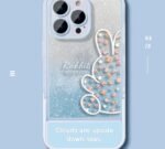 Cute Rabbit case for iphone 14pro lovely Girl style with Invisible Holder back cover
