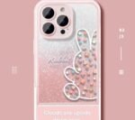 Cute Rabbit case for iphone 14pro lovely Girl style with Invisible Holder back cover
