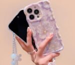 women style cases for iphone 14promax with Hanging Cord flower pattern Premium back cover