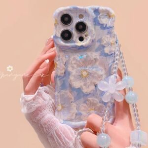 Women Case for iphone 14pro elegant Oil Painting with Hanging Cord Premium back cover