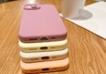 Liquid silicone cases for iphone 14promax solid color brief style popular soft back cover