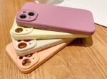 Liquid silicone cases for iphone 14promax solid color brief style popular soft back cover