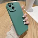 Liquid silicone case for iphone 14 solid color soft back cover women and men style