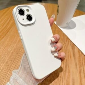 Liquid silicone case for iphone 14plus solid color soft elegant back cover