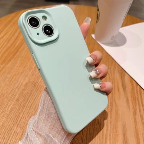 Liquid silicone cases for iphone 14pro solid color simple style hot soft back cover