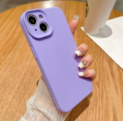 Liquid silicone cases for iphone 14pro solid color simple style hot soft back cover