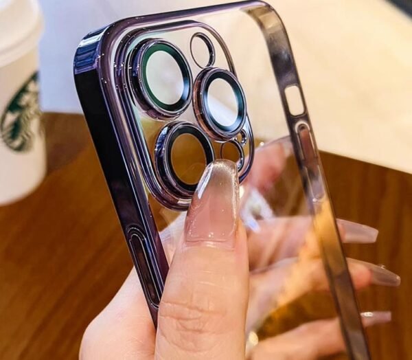 Transparent anti drop electroplated case for iphone 14 plus full coverage silicone ultra slim cover