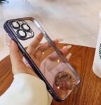 Transparent anti drop advanced feeling electroplated phone case for iphone 14 full coverage lens silicone ultra-thin