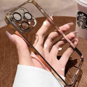 Transparent anti drop electroplated case for iphone 14 plus full coverage silicone ultra slim cover