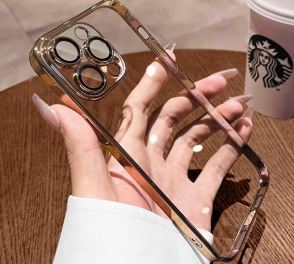 Transparent anti drop electroplated case for iphone 14 plus full coverage silicone ultra slim cover