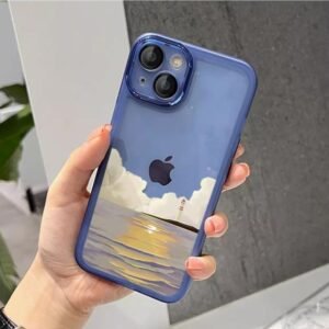 Elegant case for iphone14pro Transparent Lighthouse Landscape pattern slim back covers