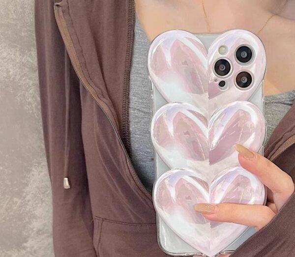 Phone Case for iphone14 3D Oil Painting Love Girls' Heart Advanced Sense back cover