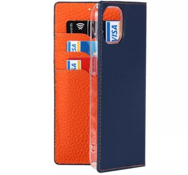 Genuine leather case for iPhone15 Anti Drop slim style elegant flip cover